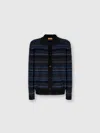 Missoni Cardigan With Zigzag And Stripe Pattern In Blue