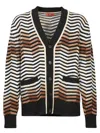 Missoni Macro Zigzag Knitted Cardigan In Brown