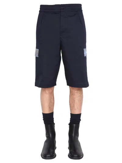 Missoni Cargo Shorts With Drawstring Waist For Men In Blue