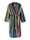 Missoni Zigzag-print Belted Hooded Bathrobe In Multicolor