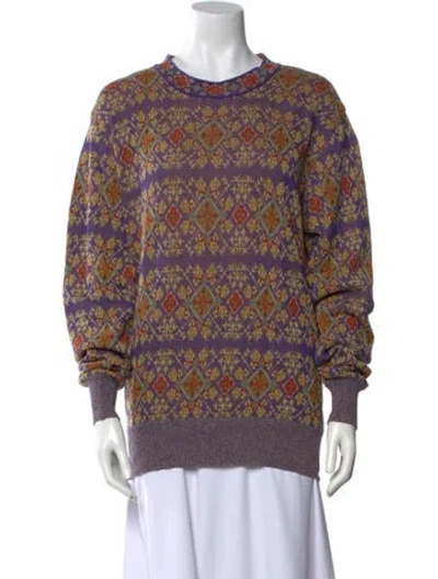 Pre-owned Missoni Cashgora Printed Sweater In Purple