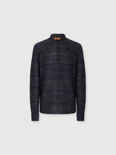 Missoni Cashmere And Viscose Knit Shirt In Black
