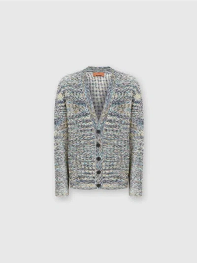 Missoni Cashmere And Wool Cardigan With Slub Motif In Multicoloured