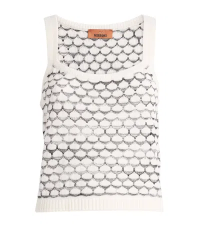 Missoni Cashmere-blend Mesh Tank Top In Multi