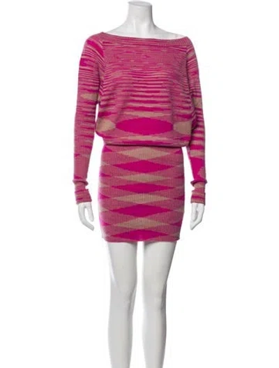 Pre-owned Missoni Cashmere Mini Dress In Pink