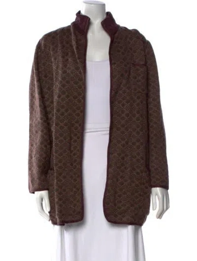 Pre-owned Missoni Cashmere Mock Neck Sweater In Brown