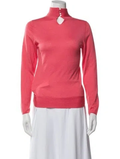 Pre-owned Missoni Cashmere Mock Neck Sweater In Pink