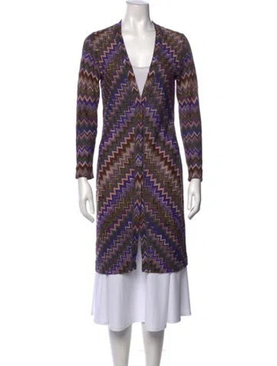 Pre-owned Missoni Cashmere Patterned Sweater In Blue