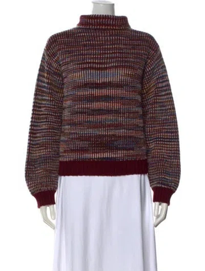 Pre-owned Missoni Cashmere Patterned Sweater In Burgundy