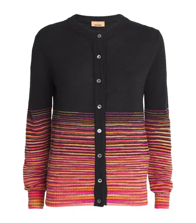 Missoni Cashmere Stripe-dégradé Cardigan In Black