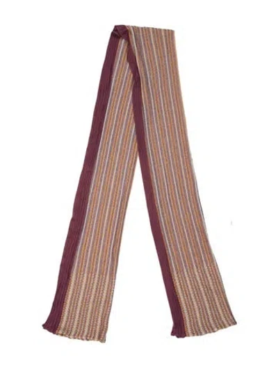 Pre-owned Missoni Cashmere Striped Scarf In Pink