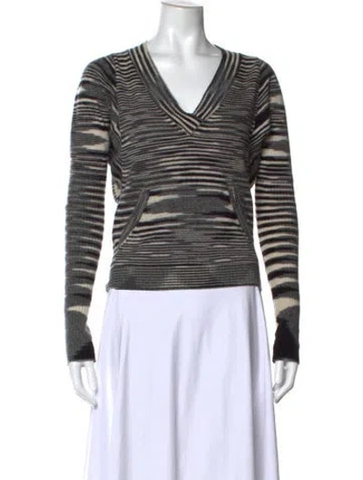 Pre-owned Missoni Cashmere Striped Sweater In Black