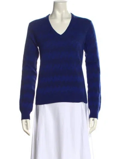 Pre-owned Missoni Cashmere Striped Sweater In Blue
