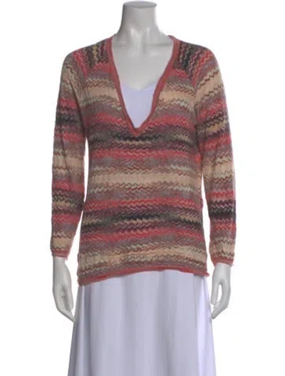 Pre-owned Missoni Cashmere Striped Sweater In Multi