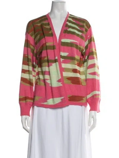 Pre-owned Missoni Cashmere Striped Sweater In Pink
