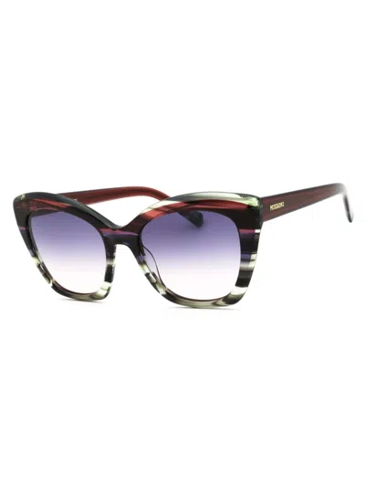 Missoni Cat Eye Mini Sunglasses For Women In 0l7w O9 - Violet Brw Horn/plum Sf