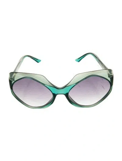 Pre-owned Missoni Cat-eye Gradient Sunglasses In Green