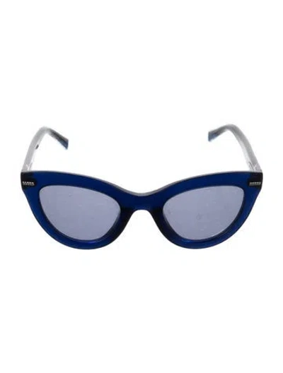 Pre-owned Missoni Cat-eye Tinted Sunglasses In Blue/clear