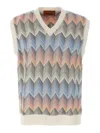 Missoni Zigzag Pattern Sleeveless V-neck Vest In Multicolour