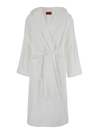 Missoni Chalk Hooded Bathrobe Mod.19_new In White