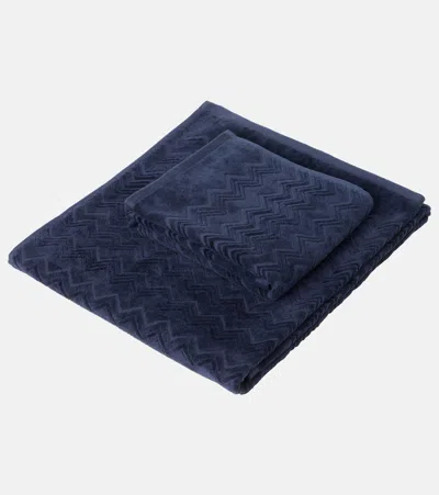 Missoni Chalk Set Of 2 Zigzag Cotton Terry Towels