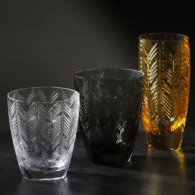 Missoni Champagne Glasses Zig Zag Set Of 6  Amber 11 Oz, Diam. 2.5, H 5.5 In In Transparent