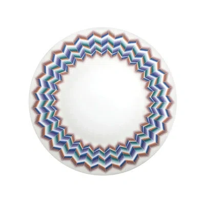Missoni Charger Plate Zig Zag  Jarris 156 Diam. 12.5 In In Blue,white