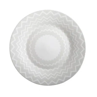 Missoni Charger Plate Zig Zag  White Diam. 12.5 In In White;gray