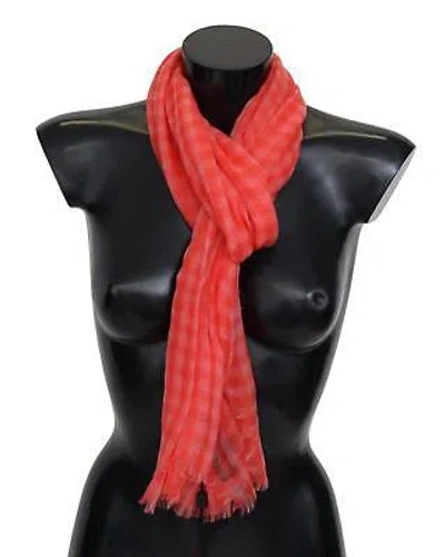 Pre-owned Missoni Red Gingham Wool Scarf - Scarves & Shawls - Orange -size One Size