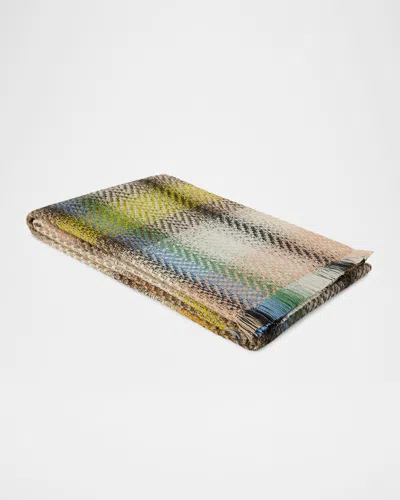MISSONI CHECK WOOL-BLEND THROW, 35" X 50"