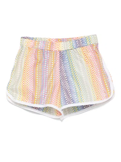 Missoni Kids' Checked-print Shorts In Purple