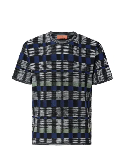 Missoni Checked Short-sleeve T-shirt In Multi