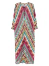 Missoni Women's Striped Long Kaftan | Size Small | Ms25sq0ibr00zzs208h In Black