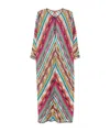 Missoni Women's Striped Long Kaftan | Size Small | Ms25sq0ibr00zzs208h In Multi Dark