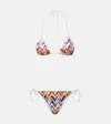 Missoni Multicolor Bikini With Adjustable Tie Closure And All-over Zigzag Motif In Viscose Blend Woman In Multi