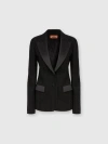Missoni Chevron Blazer With Satin Details In Black