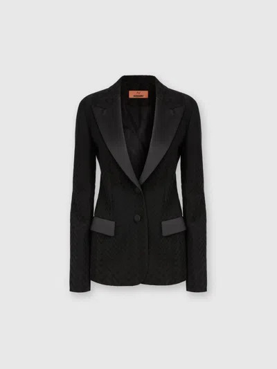 MISSONI CHEVRON-BLAZER MIT SATIN-DETAILS