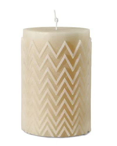 Missoni Chevron Candle Cylinder 20x13 21 In White
