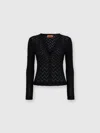 Missoni Chevron Cardigan See-through Effect In Black