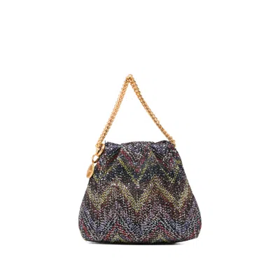 Missoni Chevron Chain-strap Mini Bag In Black
