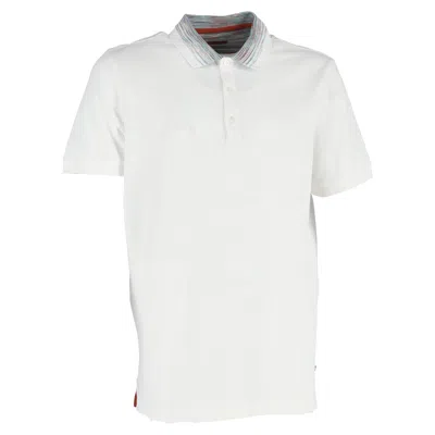 Missoni Chevron Collar Polo Shirt In White Cotton In Neutral