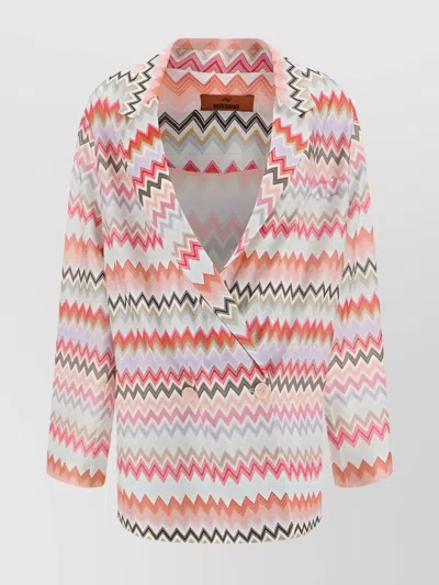 Missoni Chevron Cotton Blazer Jacket In Multicolor