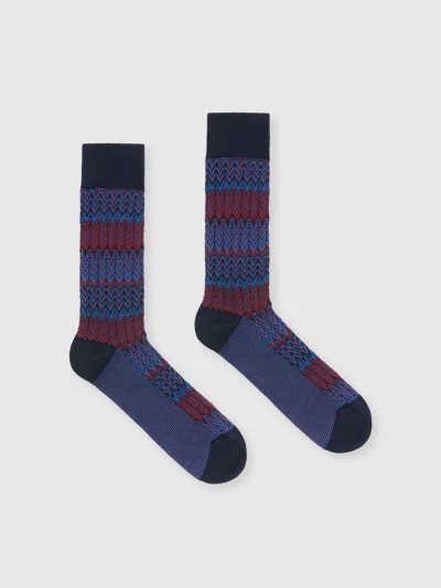 Missoni Chevron Cotton Blend Socks In Multicoloured