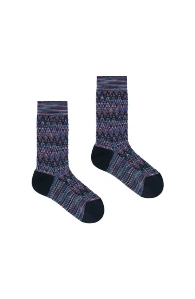 Missoni Chevron Cotton Socks In Multicoloured