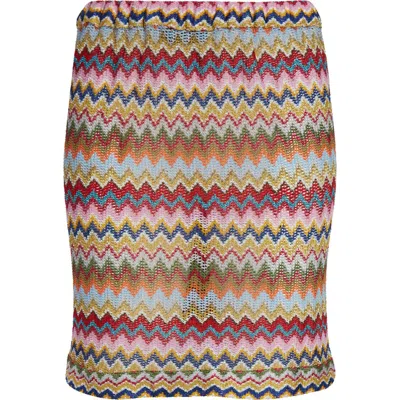 Missoni Chevron Cover-up Miniskirt In Pink Multi