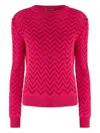 Missoni Tone-on-tone Chevron Crewneck Sweater In Pink
