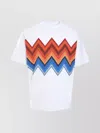 Missoni Chevron Crew Neck Zigzag Print T-shirt In White