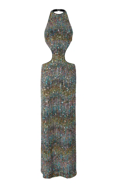 Missoni Chevron Cutout Caperdoni-knit Maxi Dress In Multi