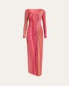 Missoni Chevron Cutout Maxi Dress Coverup In Cherry Chevron