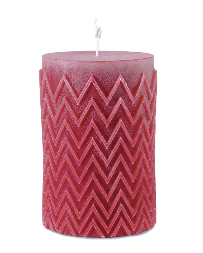Missoni Chevron Cylinder Candle In Red